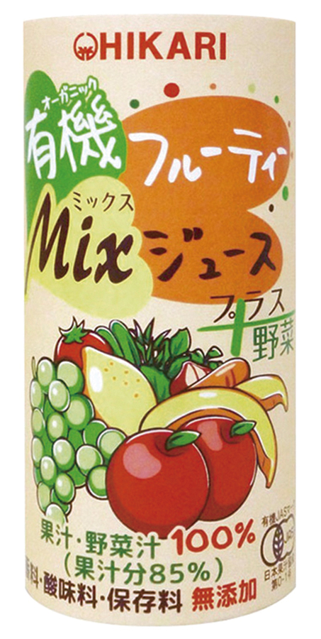 ヒカリ　有機フルーティ－Mixジュース　プラス野菜　195ｇ(13)