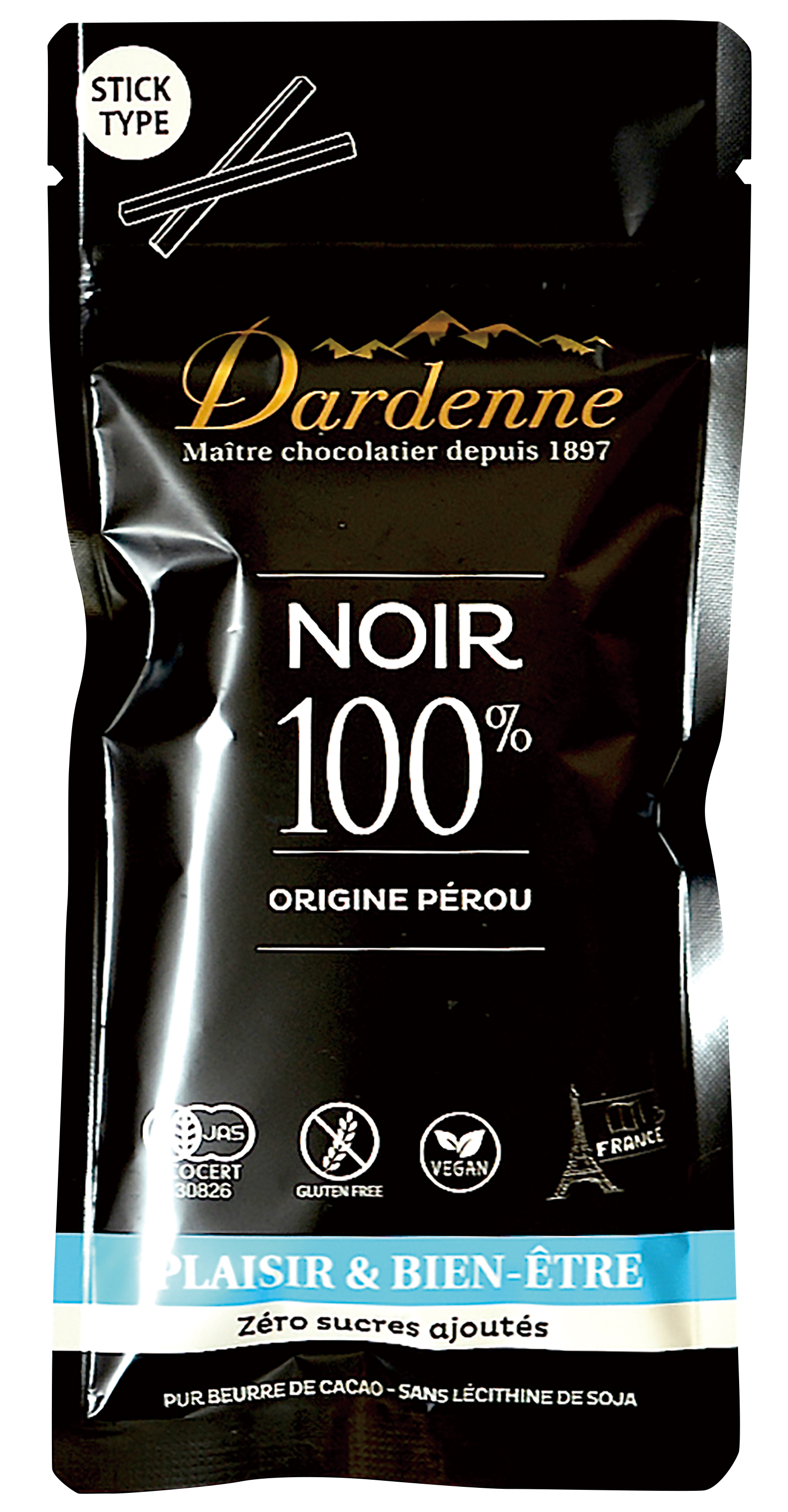 ダーデン有機チョコレートスティック カカオ100%【販売期間：11月1日～3月31日予定】　48g